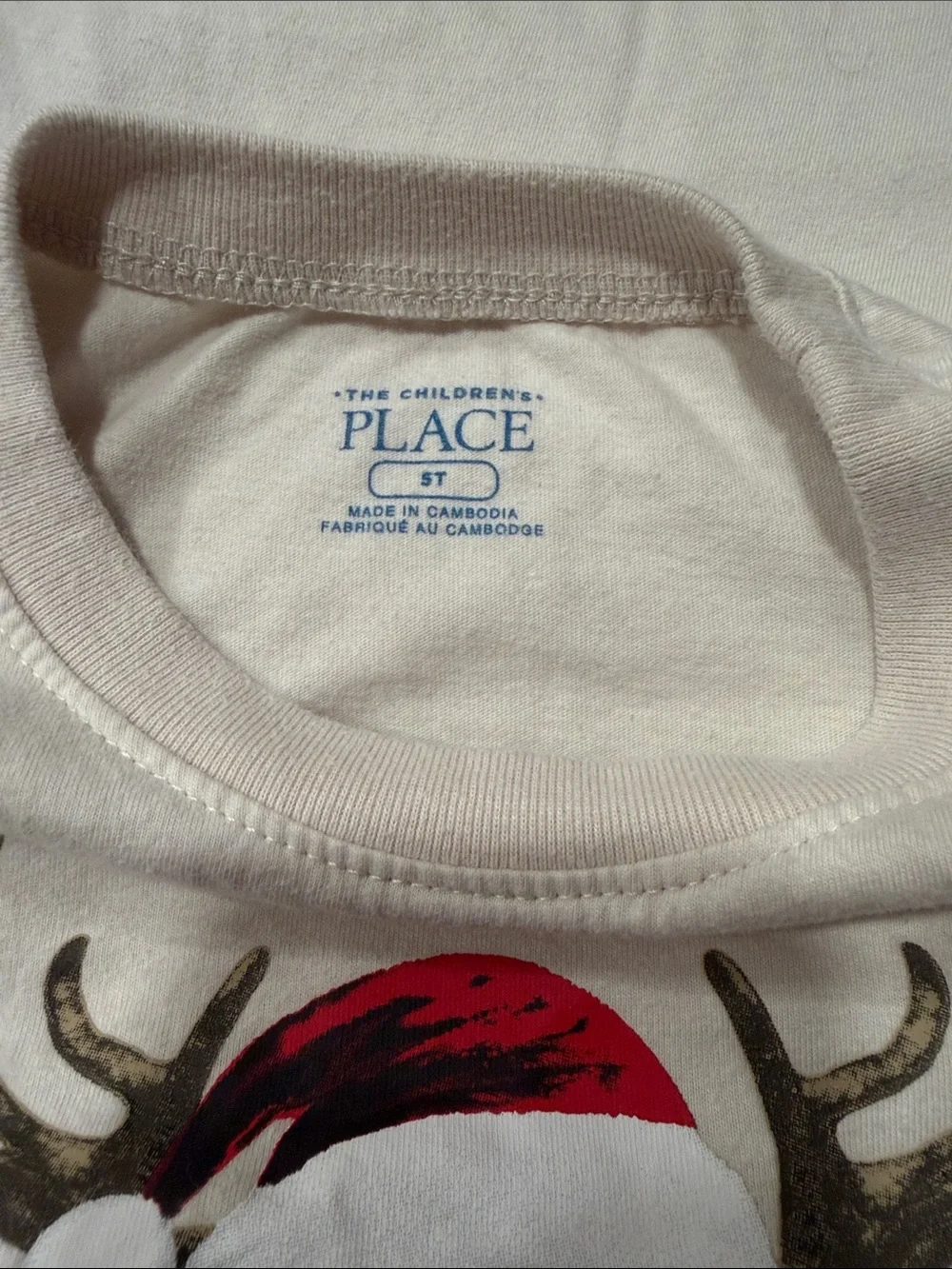 The Children's Place White & Black Dog Holiday Layered Tee size 5